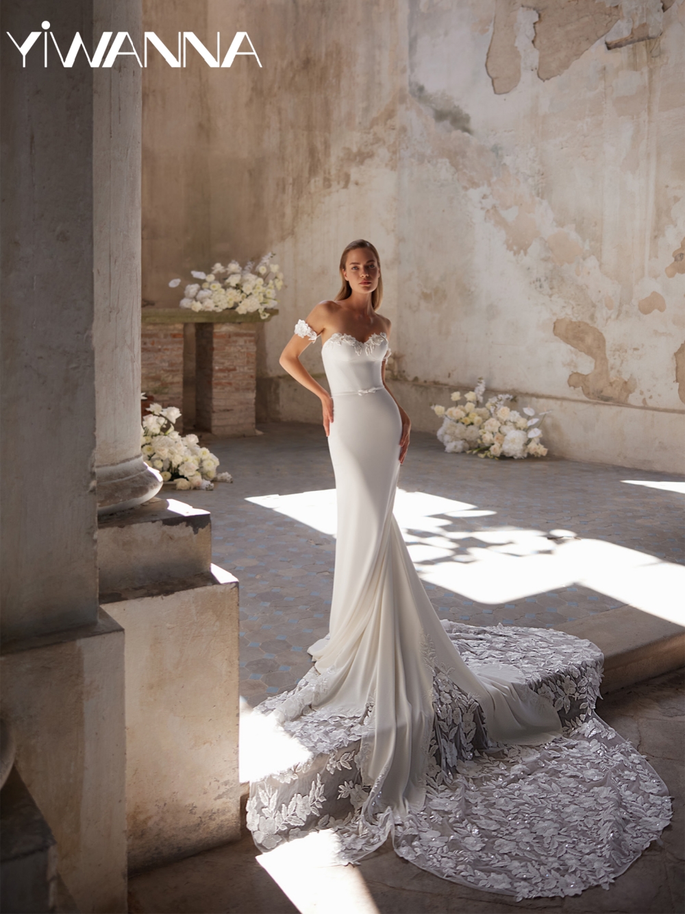 Embroidery Lace Mermaid Long Wedding Dress Dreamy Sweetheart Neck Bridal Gown Customized Charming Satin Dresses For Bride