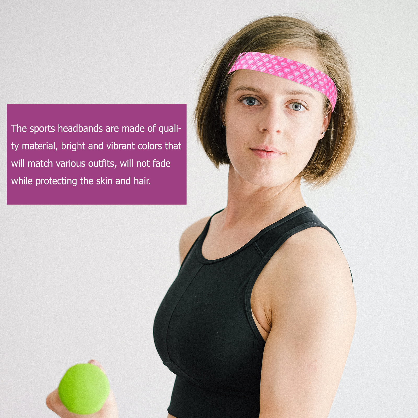 5pcs Heart Pattern Headbands Stretchy Sweatbands for Girls Kids Fitness Running Hair Accessories Elastic Cord