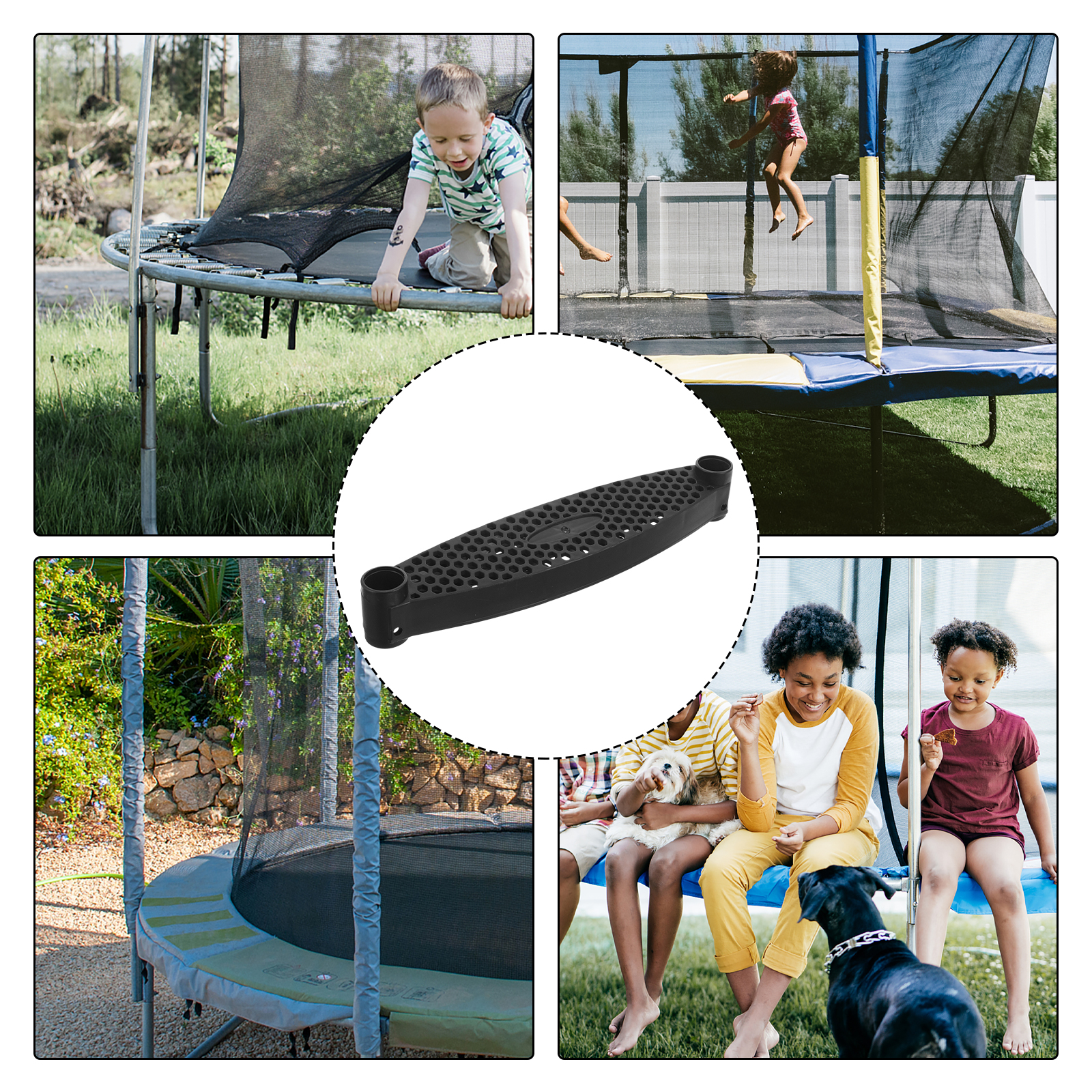 Trampoline Ladder Step AntiSlip Replaceable Plastic Steps PP Material Durable Lightweight Family Use Sturdy Stairs Trampoline