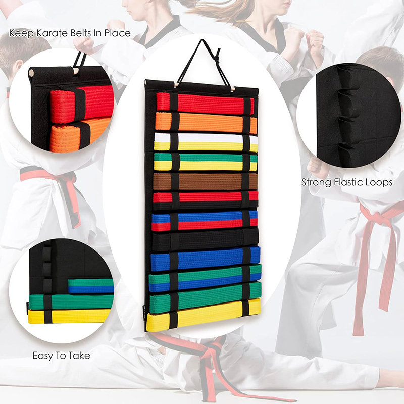 Taekwondo karate belt display stand,Medal Storage Bag, Dustproof Collection Holder, Useful Felt Display Holder For Household