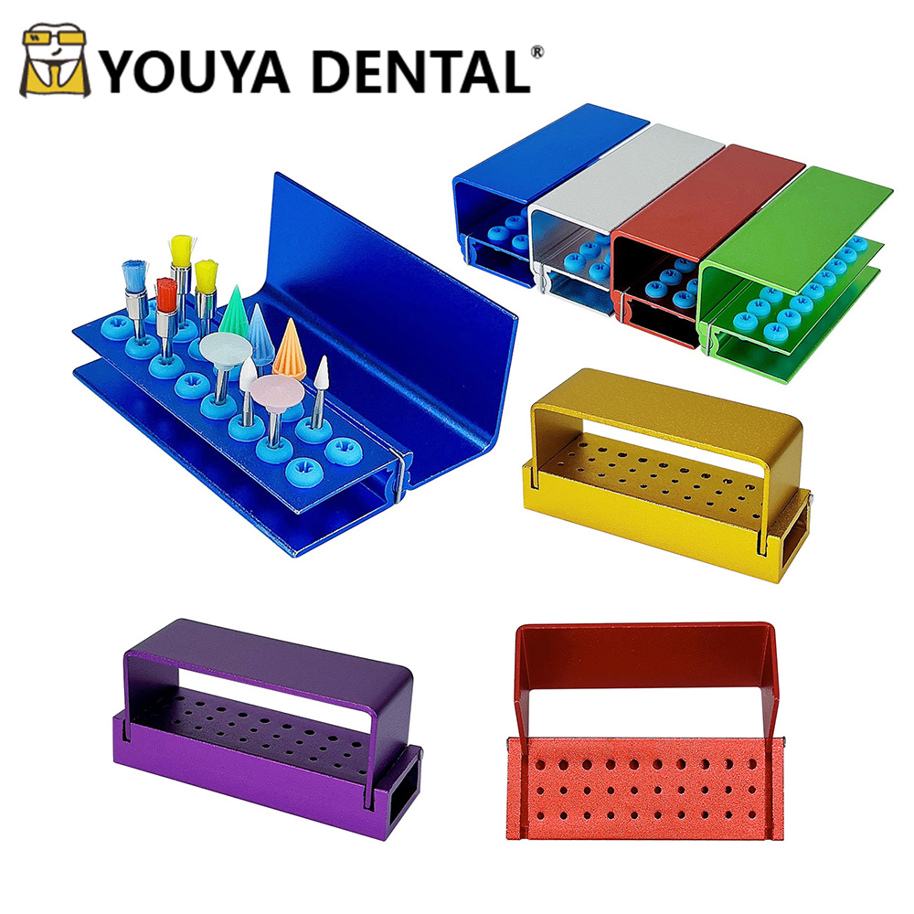 16/30 Holes Dental Bur Blocks Cleaning Stand Autoclave Sterilizer Disinfection Case for High/low Speed Dental Burs Holder