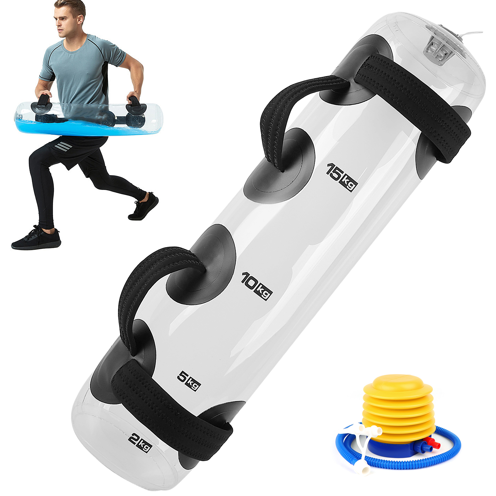 Water Power Bag Weightlifting Bag 15/25kg Muscle Training Aqua Bags Weightlifting Body Building,GYM Fitness Heavy Bags