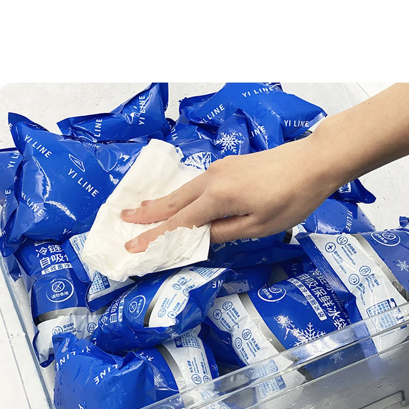 Self-Priming Double Ice Pack Bag Reusable Water Icing Cooler Bag Pain Cold Compress Drinks Refrigerate Food Keep Fresh Ice Packs