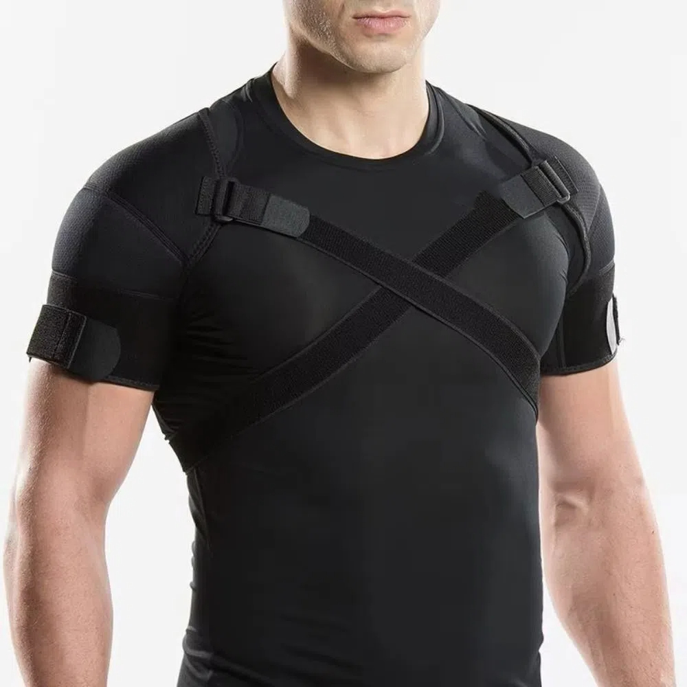 Both Shoulders Compression Shoulder Brace Adjustable Sports Back&Shoulder Support Strap Protection Breathable