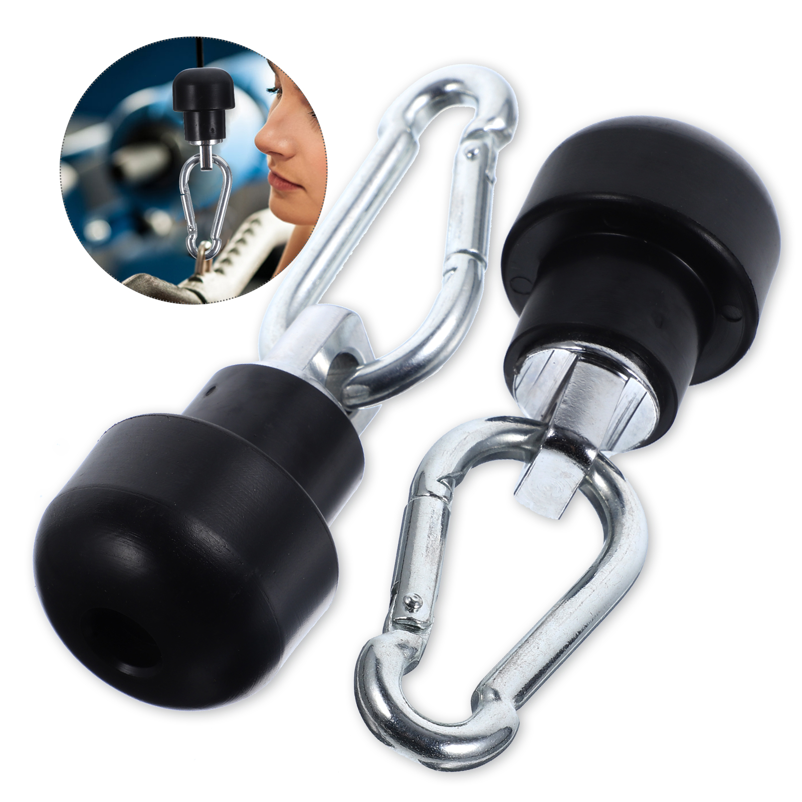 2 Sets Wire Rope Terminals Snap Hook Lock Adapter High Strength Stainless Steel Fitness Equipment Accessories Gym Machine