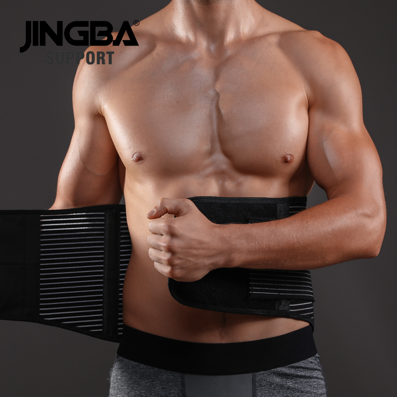 JINGBA SUPPORT Men Waist Trainer Support Sauna Suit Modeling Body Shaper Belt Weight Loss Cincher Slim Faja Gym Workout Corset