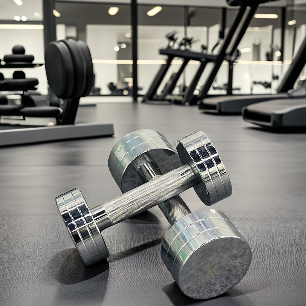 round Head Chrome Stainless Steel Dumbbells Set 1kg-10kg Free Exercise Equipment Dumbbell Workout Gear