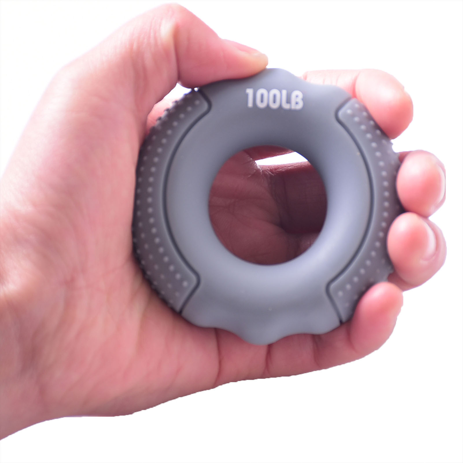 Silicone Grip Ring Strengthener 100LB Gripping Ring Finger Trainer Carpal Expander Muscle Finger Stretcher Relieve Wrist Pain