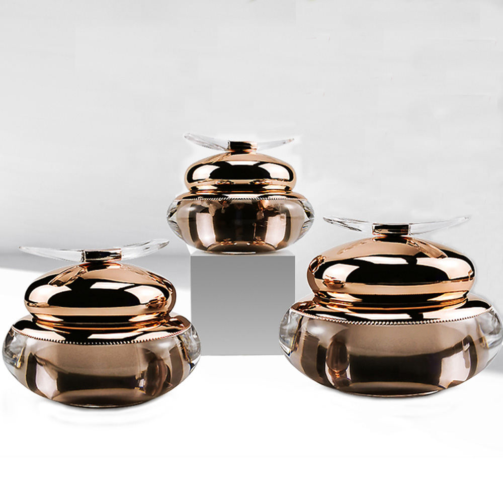 15g&30g&50g Capacity Calabash shape Acrylic material Cream bottle&Acrylic cream bottle jar with spacer and bowknot cap