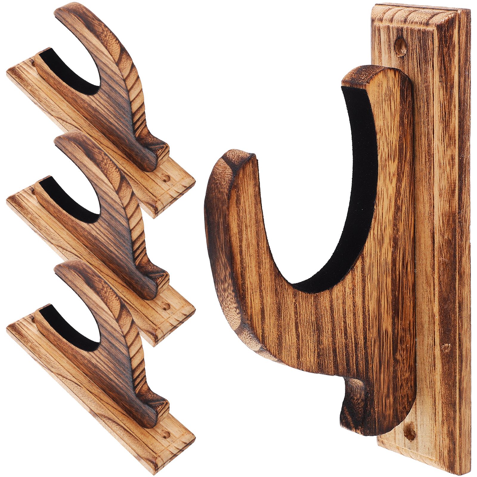 4Pcs Home Wall Mounted Wooden Wall Toy Rack Wall Mount Rack Wooden Display Holder Storage Rack