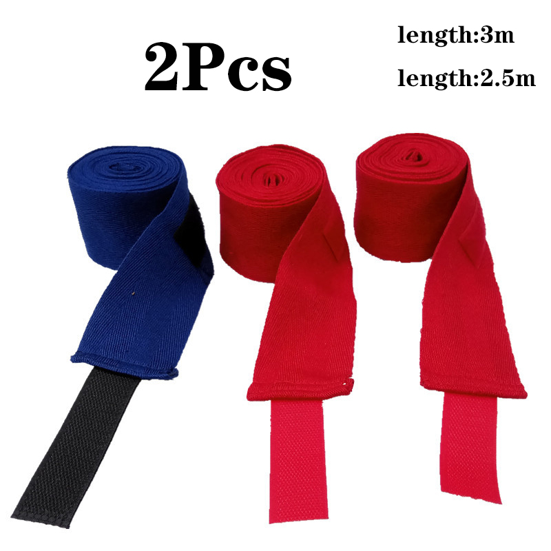 2 Rolls 2.5/3M Cotton Boxing Bandage Sports Strap Sanda Gauntlets  MMA Hand Gloves Wraps Belt Wraps Bandage For Competition