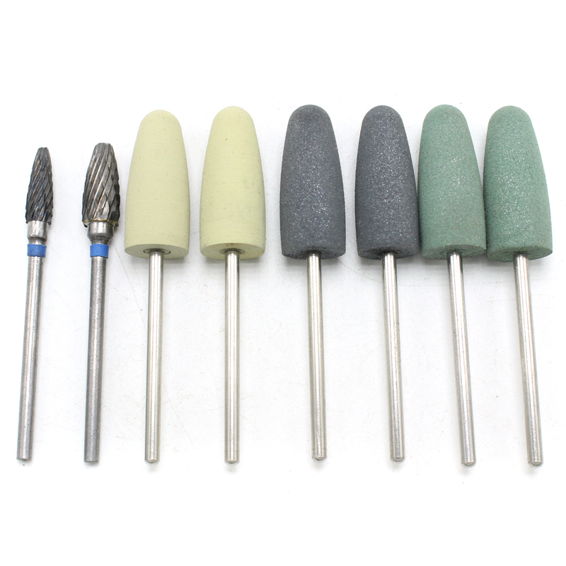 8Pcs/set 2.35mm HP Dental Resin Base Acrylic Polishing Burs Kit Drill Polisher Rotary Dentist Tool Dental Lab Instrument