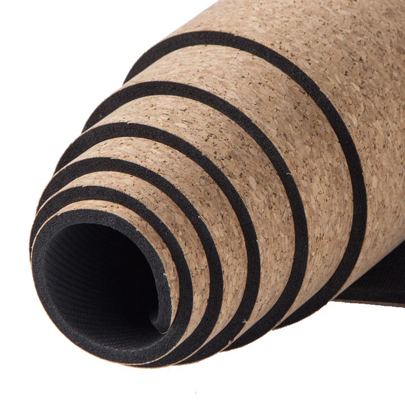 Hot Selling Eco Friendly Custom Print Natural Rubber Cork Design Yoga Mat