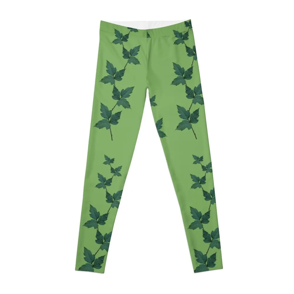 Real Poison Ivy Leaves Pattern- Poison Ivy Cosplay | Ivy Pattern | Green Leggings Women's sports Womens Leggings
