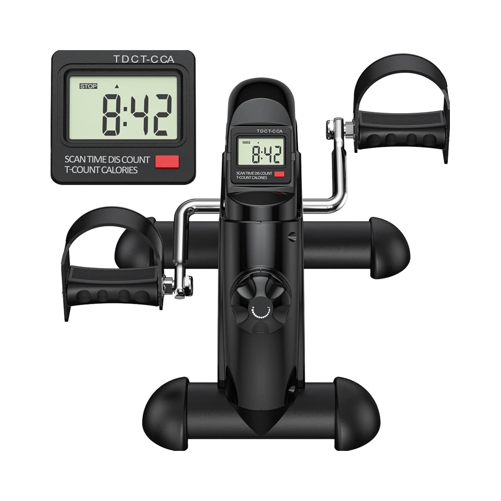 Adjustable Resistance Mini Exercise Bike Pedal Exerciser Home/Office Workout With LCD Screen Display Comfortable Arm/Leg Workout