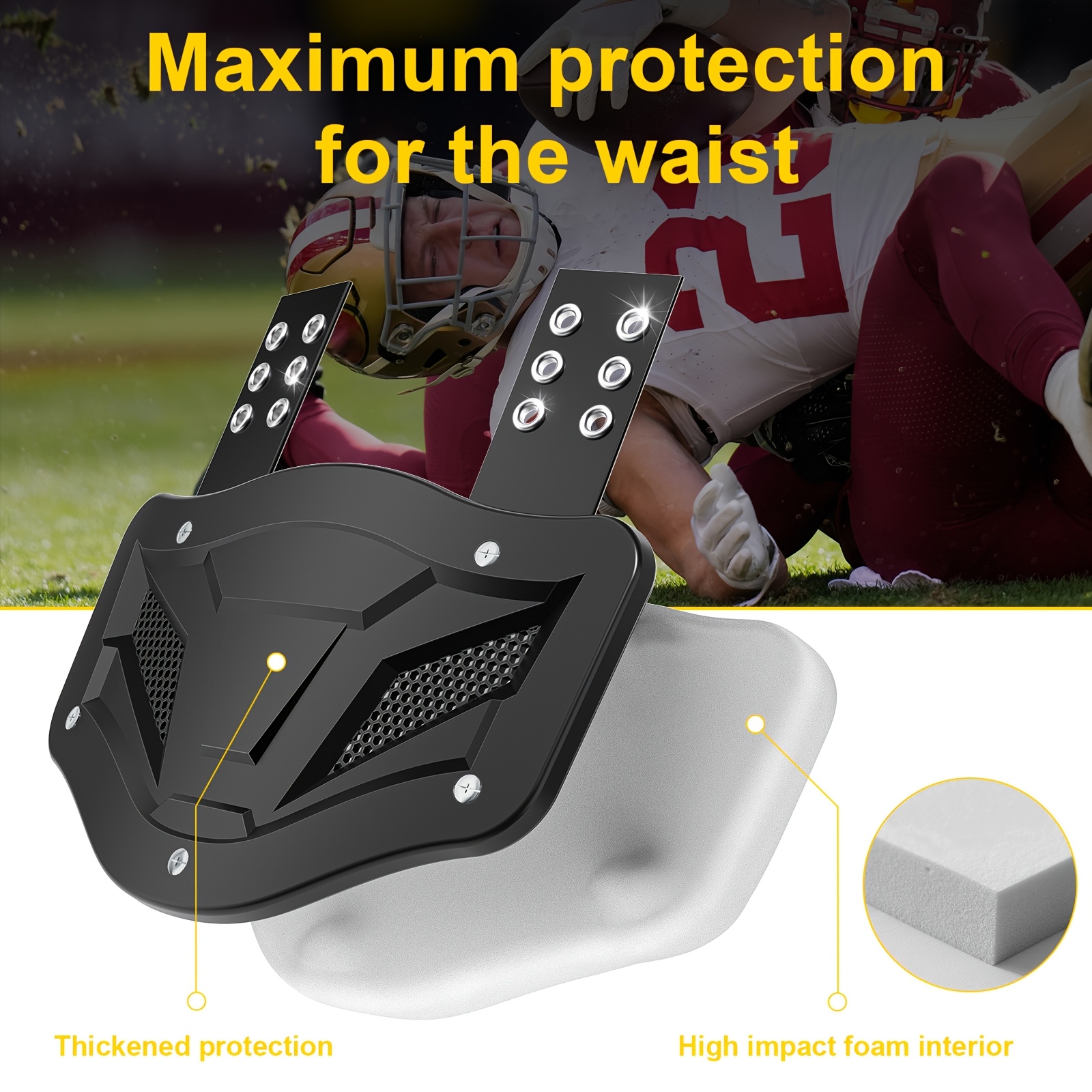 Fandao American Equipment Football Back Plate Anti-Collision Back Plate Waist Buffer Protector Adult Thickened Armor Accessories