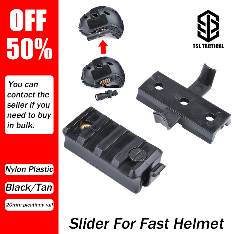 WADSN Tactical Helmet Side Rail Picatinny 20mm Adapter, Plastic Mount Base for Flashlight, Ideal for Hunting Light Attachment
