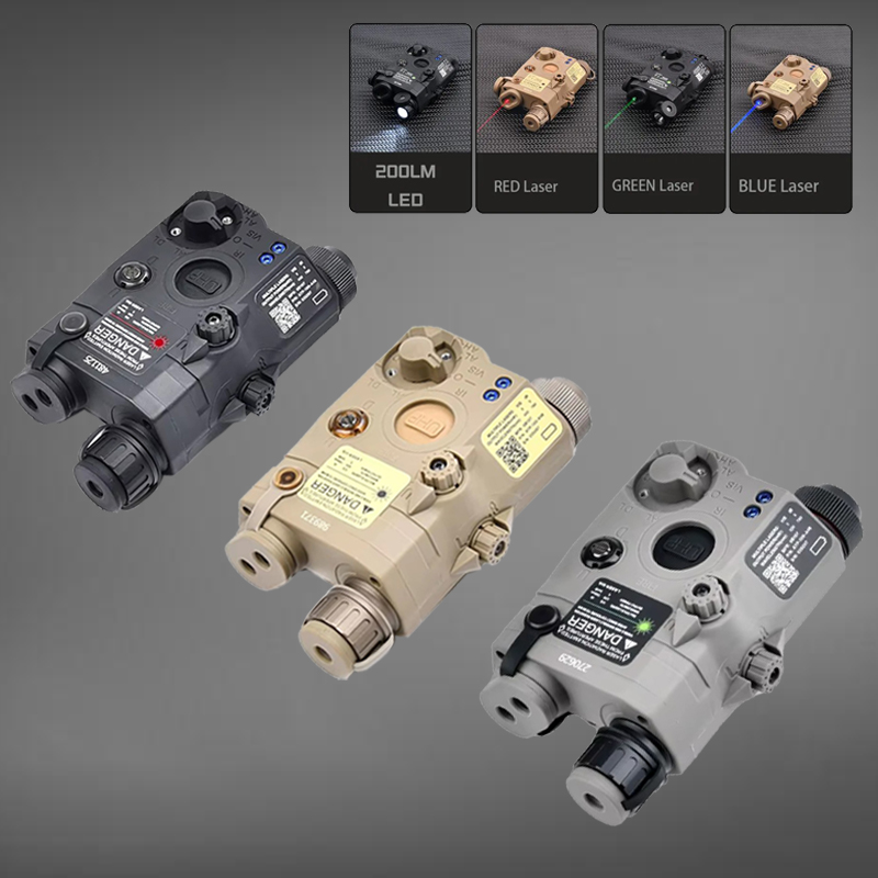 Tactical Airsoft LA5C PEQ-15 Red Green Green Blue Version Indicator Dot Laser White Light Weapon Flashlight Strobe Hunting 20mm