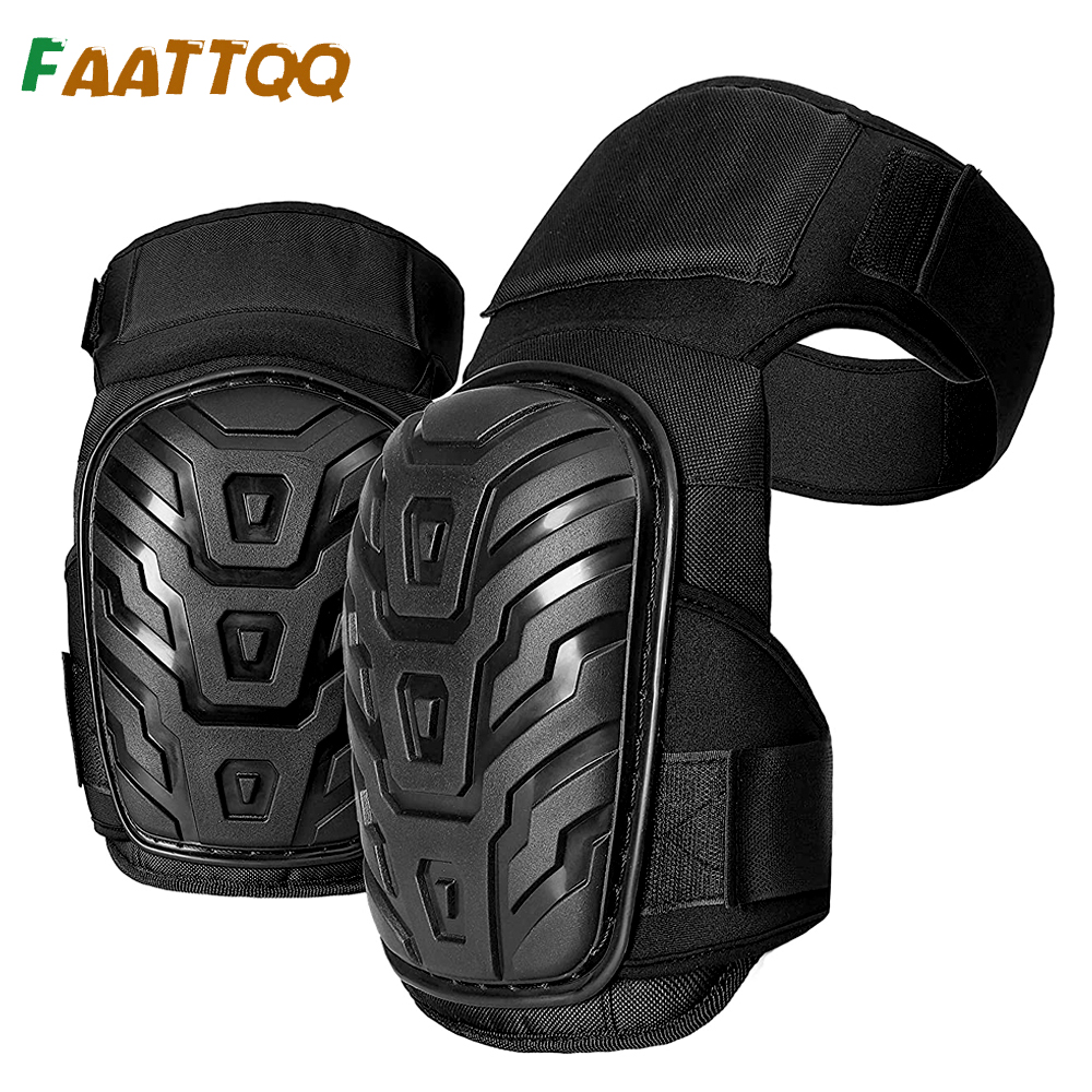 1Pair Knee Pads with Gel Padding Adjustable Straps Protect Good Shock and Cushioning Knee Pads for Gardening Construction Worker