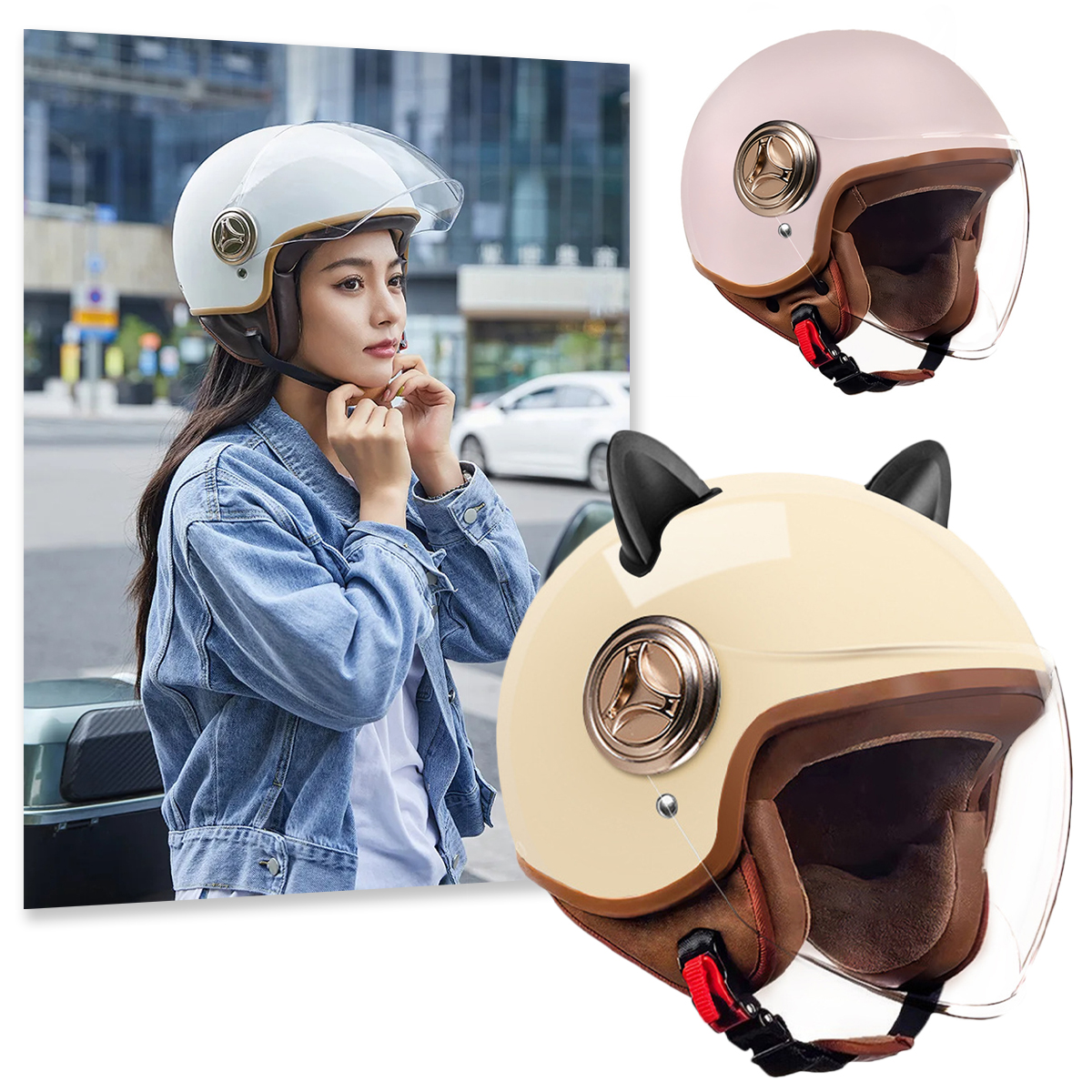 2025 New Electric Motorcycle Helmet ABS Breathable Unisex Safety Helmet All-Season Outdoor Riding Windproof Protective Equipment