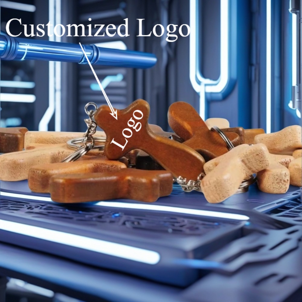 Custom Logo Name Jesus Christ Wooden Keychain Bag Pendant Decorate Keyring Car Moto Cross Personalized Key Chain Ring Gift