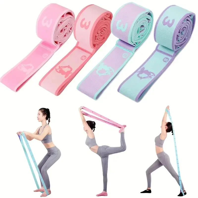 Yoga Belts,Elastic Yoga Stretching Belt for Home Pilates Exercise Fitness Sport Resistance Band
