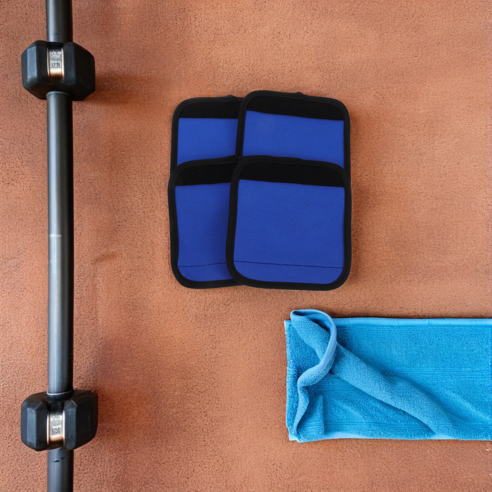 4 Pcs Single Bar Anti-slip Cover Barbell Mat Antislip Workout Grips for Hands Bags Bracket Pad Gym Polyester Child