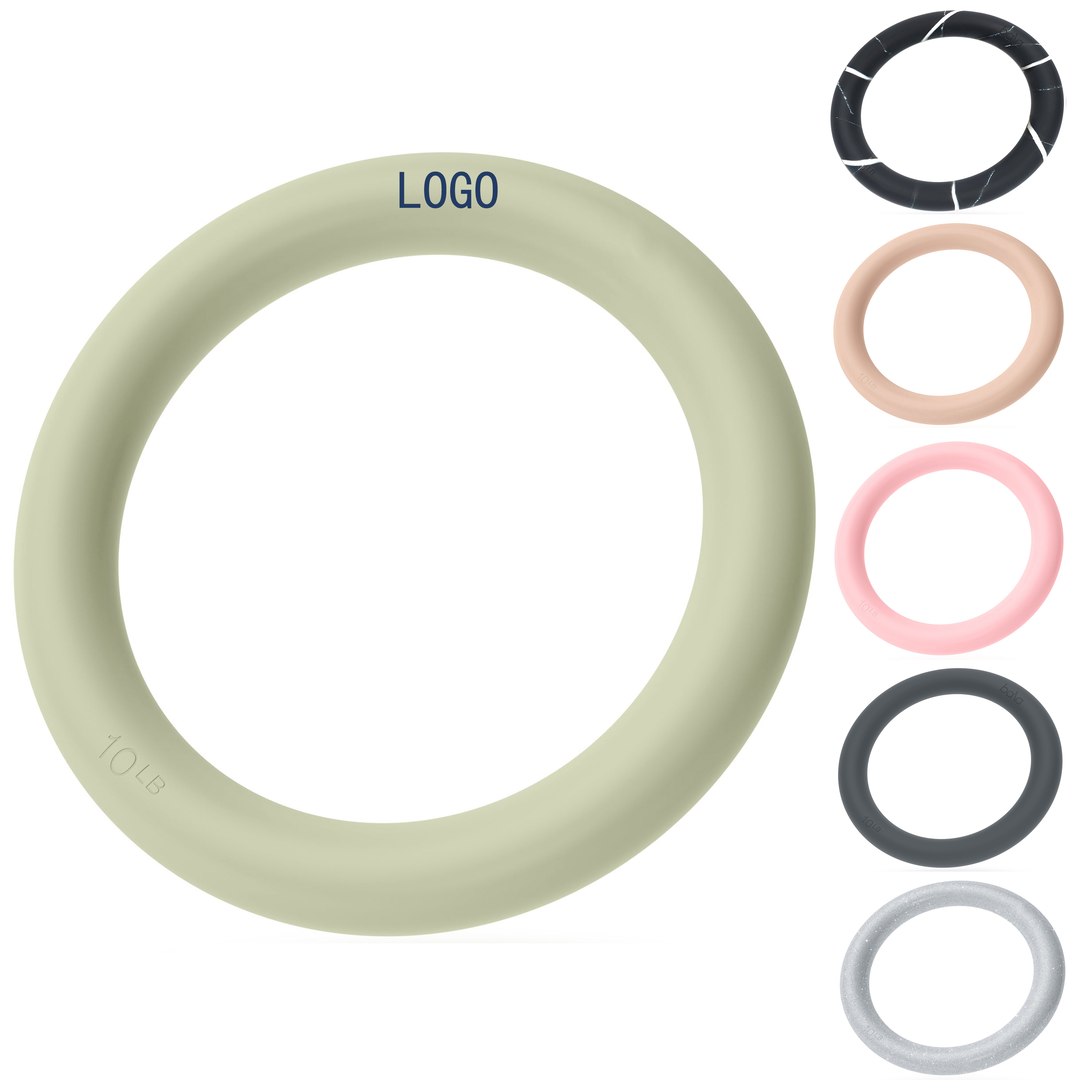 Customized Logo Home Gym Fitness Accessories Strength Training Kettlebell  Round Dumbbells Yoga Pilates Weight Power Ring