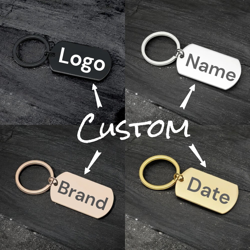 Custom Logo Name Metal Keychain with Floral Monogram & Love Engraving - Elegant Personalized Gift, Durable Romantic Accessory