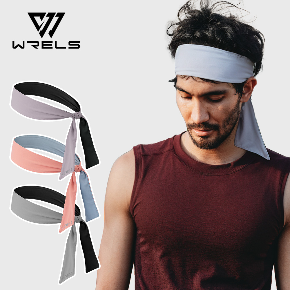 WRELS Sports Headband Sweat-Wicking Fitness Hairband Elastic Breathable Running Tennis Yoga Head Strap Men Woman Sweat Band