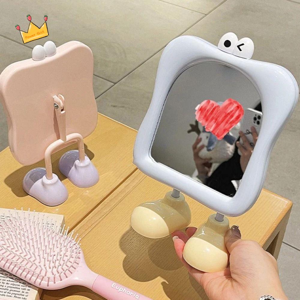 Free Standing Big Eyes Makeup Mirror Ornament Sturdy Cute Desktop Mirror Detachable Stand Firmly Decorative Mirrors Office