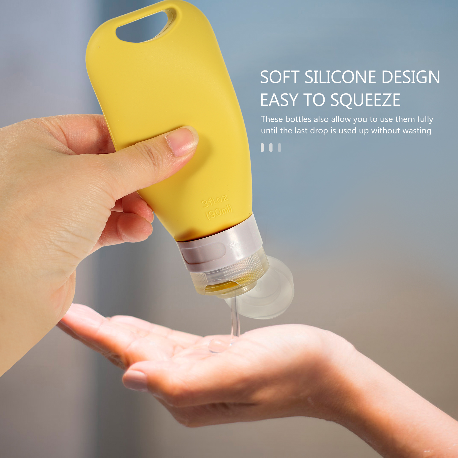 4pcs Travel Bottles Set Silicone Portable Subdivision Lotion Toiletries Containers Small Makeup Packing for Travel