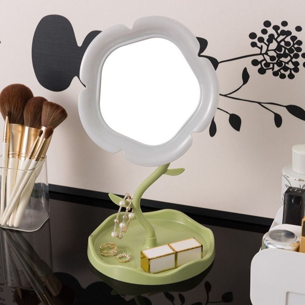 Cute Sunflower Shaped Dressing Mirror Detachable Classic Desktop Makeup Mirror 360 Degree Rotation Single Side Table Mirror Home