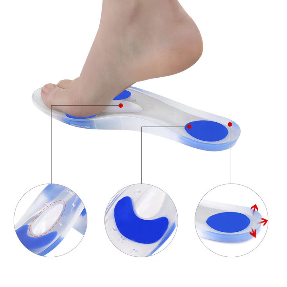 Silicone Insoles Foot Care Arch Support Cushions Flats Protector Inserts Shoe Pads Reduce Stress Improve Motion Control