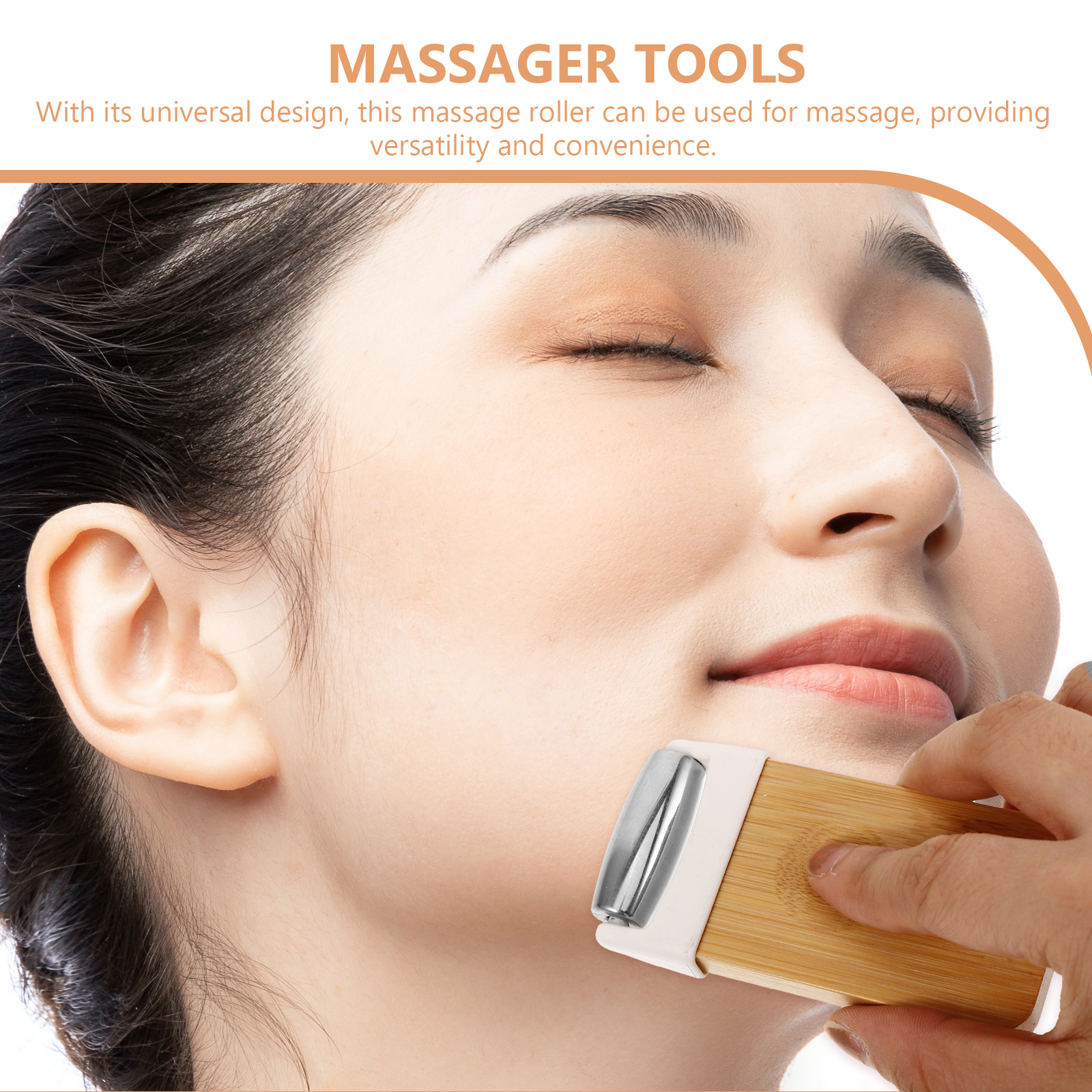 Jade Face Bamboo Wood Roller for Women Skin Care Tool 46x13x90mm Massaging Tool Gua Sha Facial Tools Face