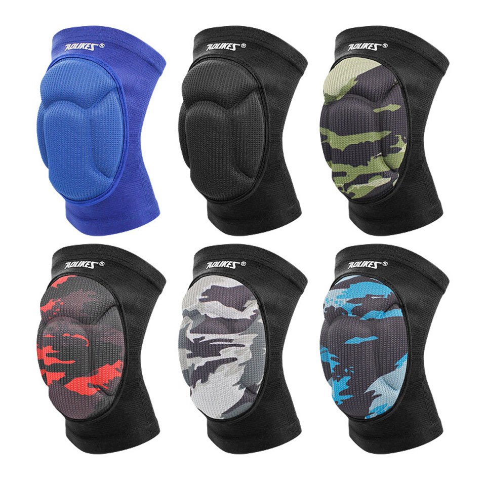 1 Pair AOLIKES Volleyball Knee Pads for Men Women,Thick Sponge Collision Avoidance,Anti-Slip Knee Sleeve,for Football,Yoga,Dance