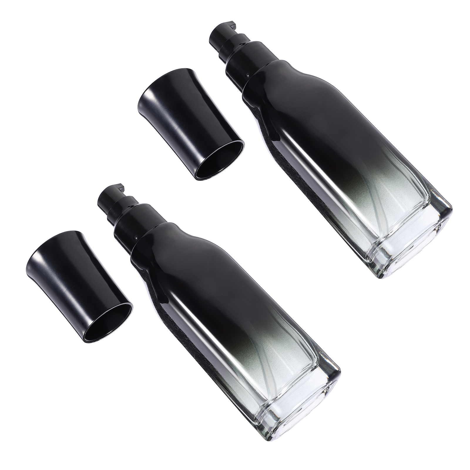 2 Pcs Essence Lotion Bottle Empty Pump Hand Dispenser Simple Jars Glass Bottles