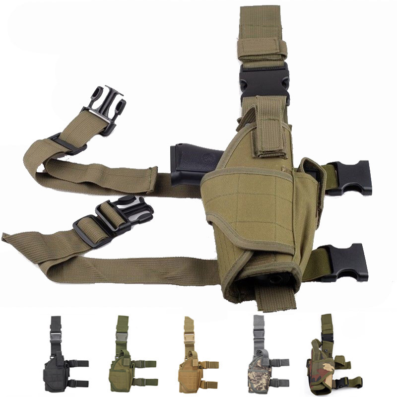 Outdoor Hunting Tactical Holster Military Vertical Foot Universal Handgun Holster All Weapons Right Hand Tray Rear Foot