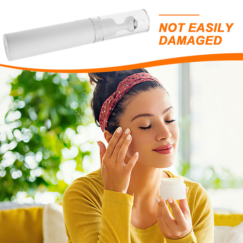 2pcs Eye Roller Essential Oil Dispenser Bottles 15ml White Vacuum Travel Size Refillable Serum Empty Bottle Tool