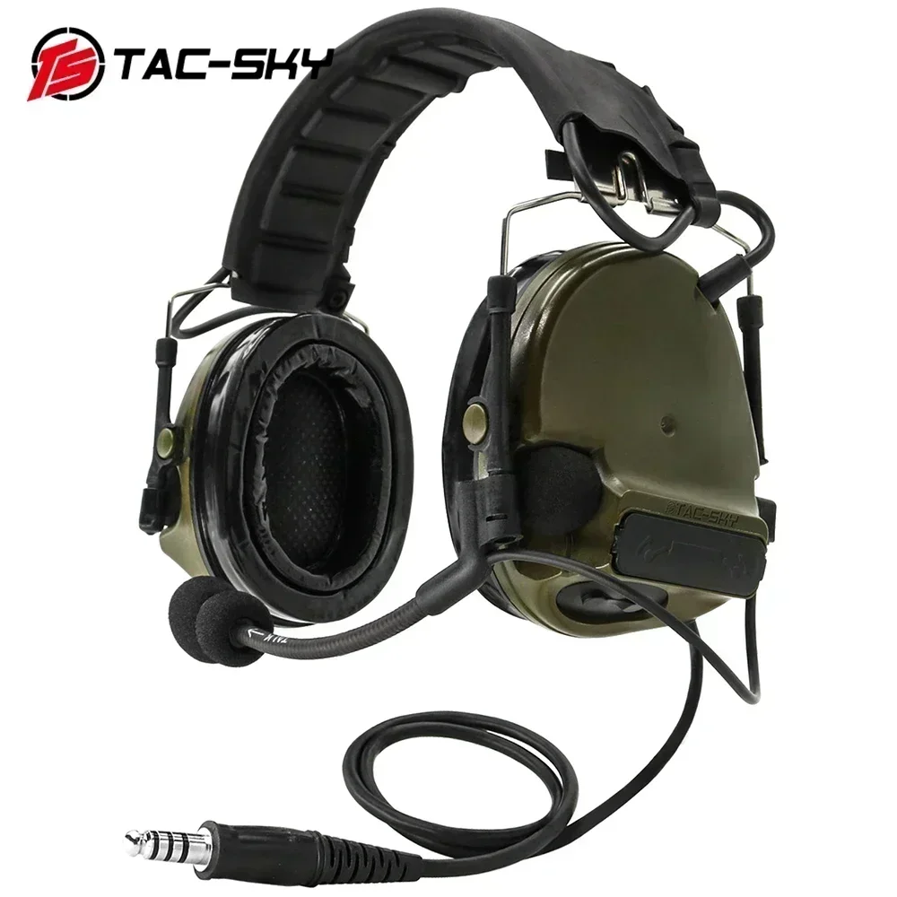 TS TAC-SKY COMTA III New Detachable Headband, Silicone Earcups, Outdoor Pickup Noise Canceling Shooting Tactical Headphones C 3