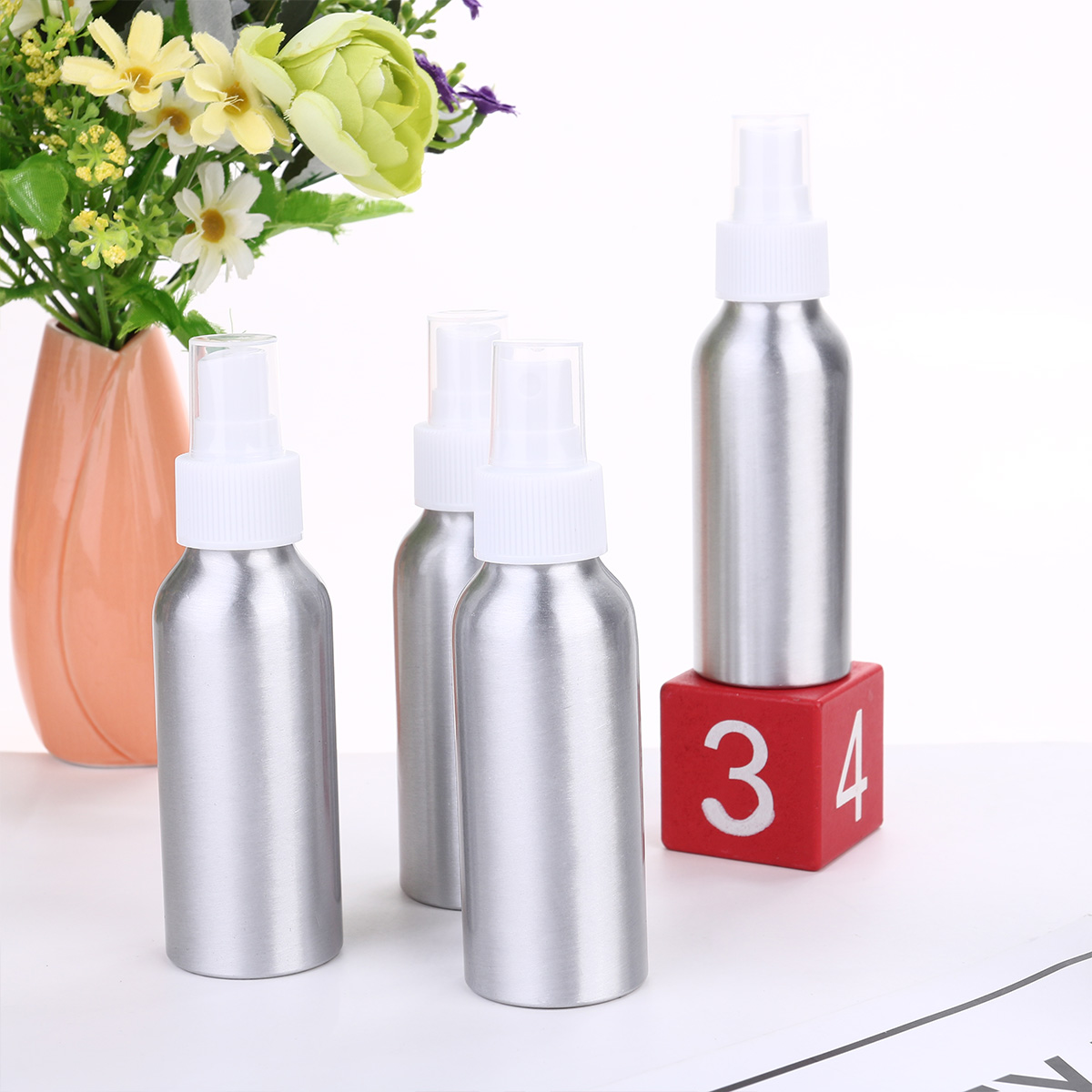 Portable Disinfection Spray Bottle 100ml Refillable Perfume Travel Bottles Aluminum Body Strong Durable Long Use Makeup Remover