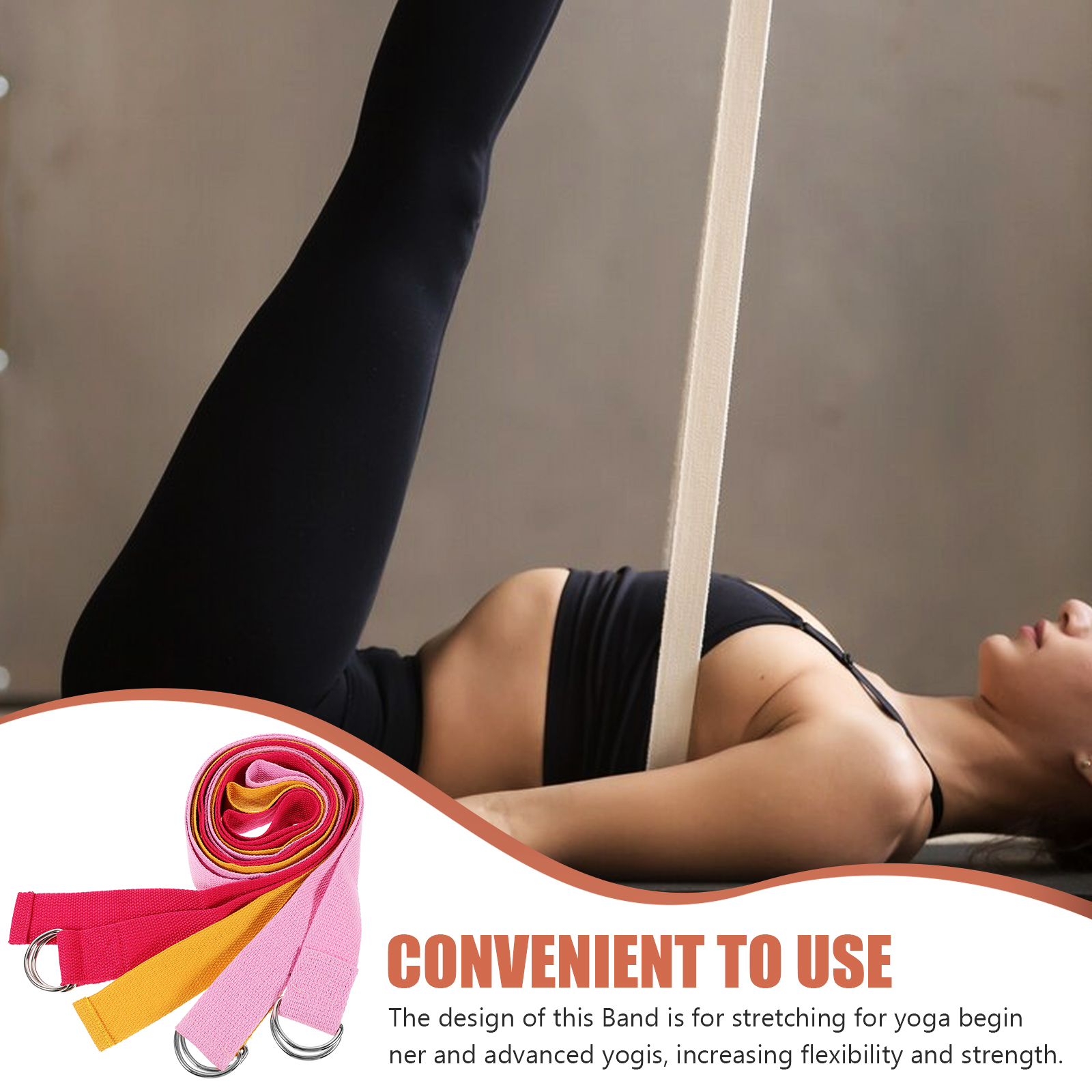 3 Pcs Yoga Strap Straps Auxiliary Supplies for Stretching Aluminum Alloy Bodybuilding Expander Height-adjustable