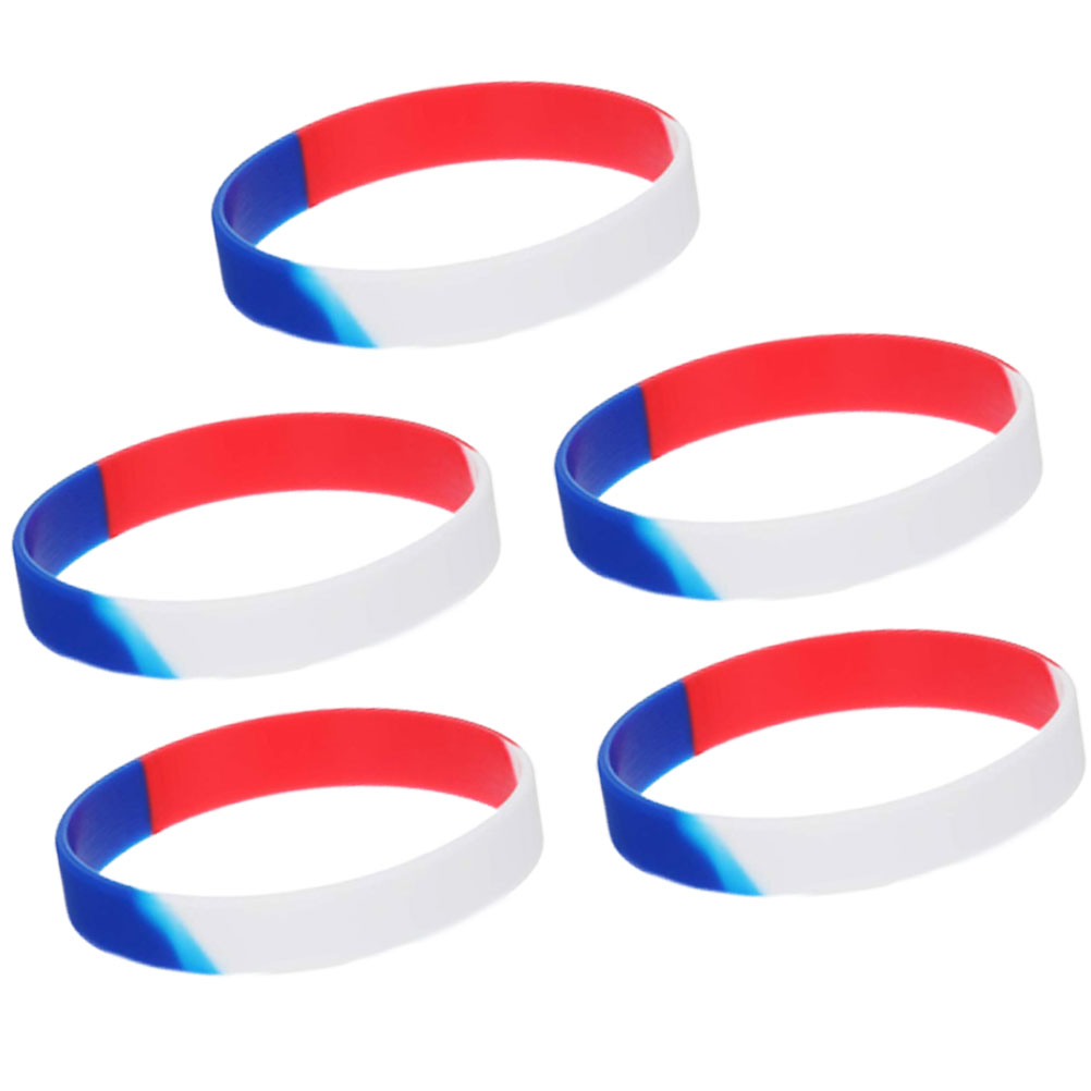 10pcs Independence Day Wrist Band Silicone Bracelet Unisex Wristband Hand Rings Sports