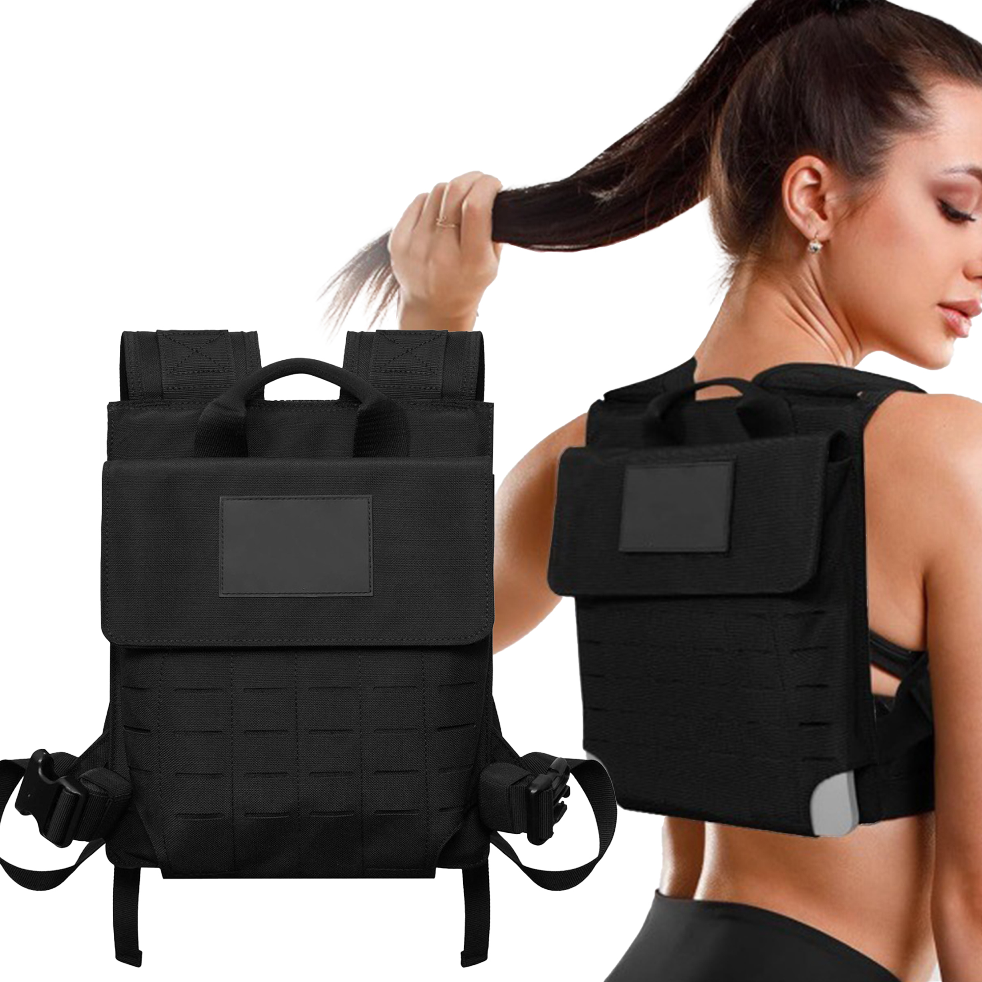 Tactical Weighted Weightlifting Backpack Convenient Multifunctional Fitness Vest for Outdoor Running Walking Strength Training