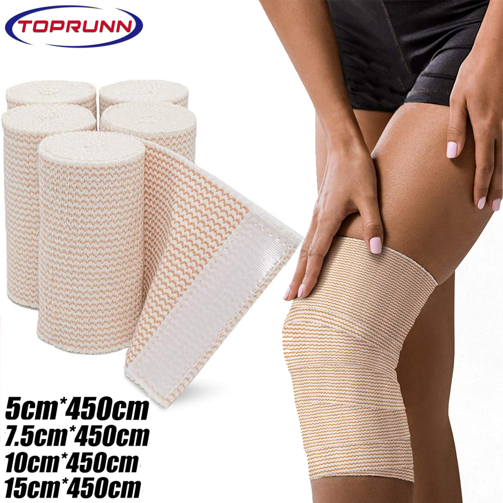 Elastic Bandage Wrap Cotton Compression Bandage Latex-Free Elastic Wraps for  Sports Sprains Injuries Foot Compression