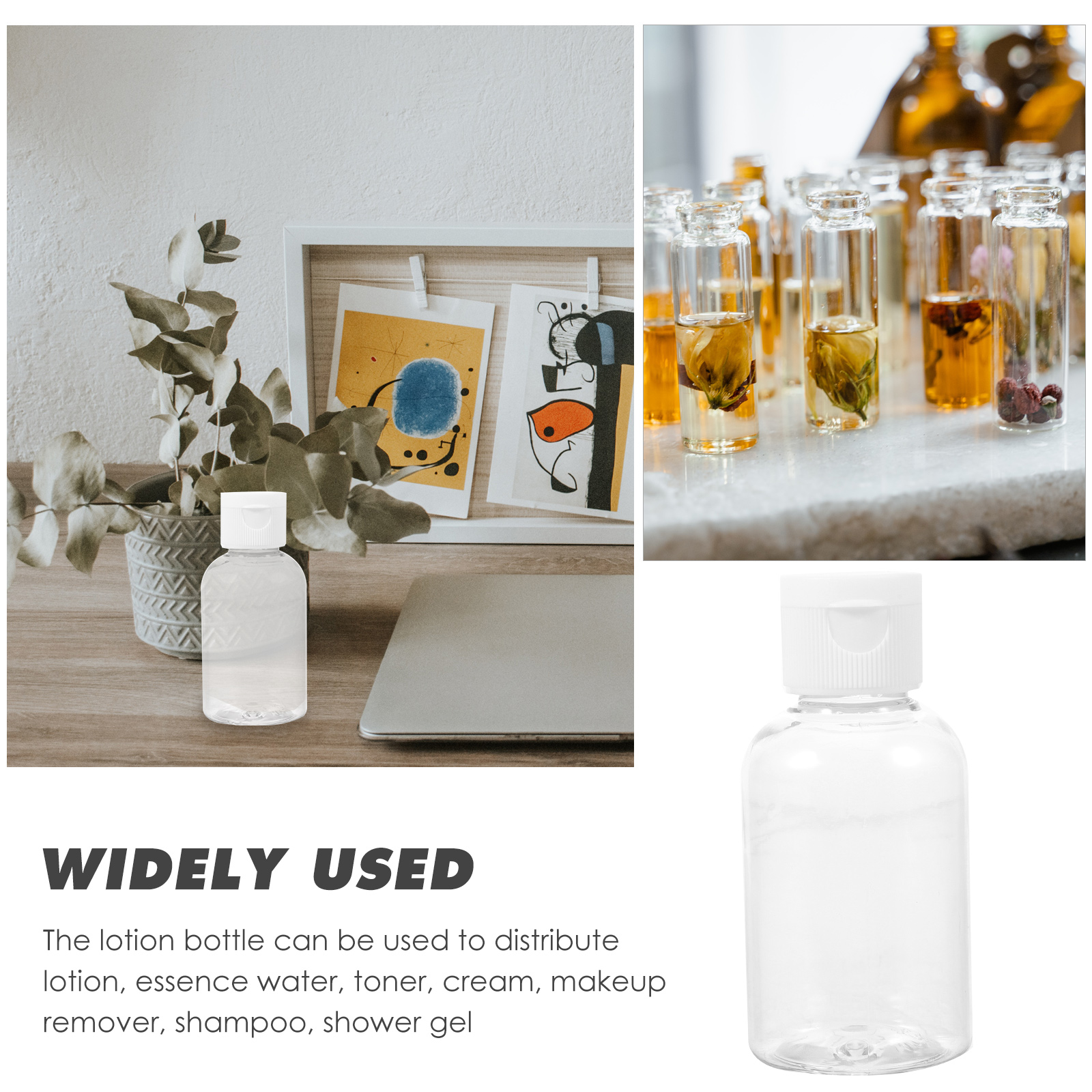 20pcs 50ml Travel Bottles Shampoo Shower Gel Lotion Mini Plastic Containers Leak Proof Toiletry Reusable Storage