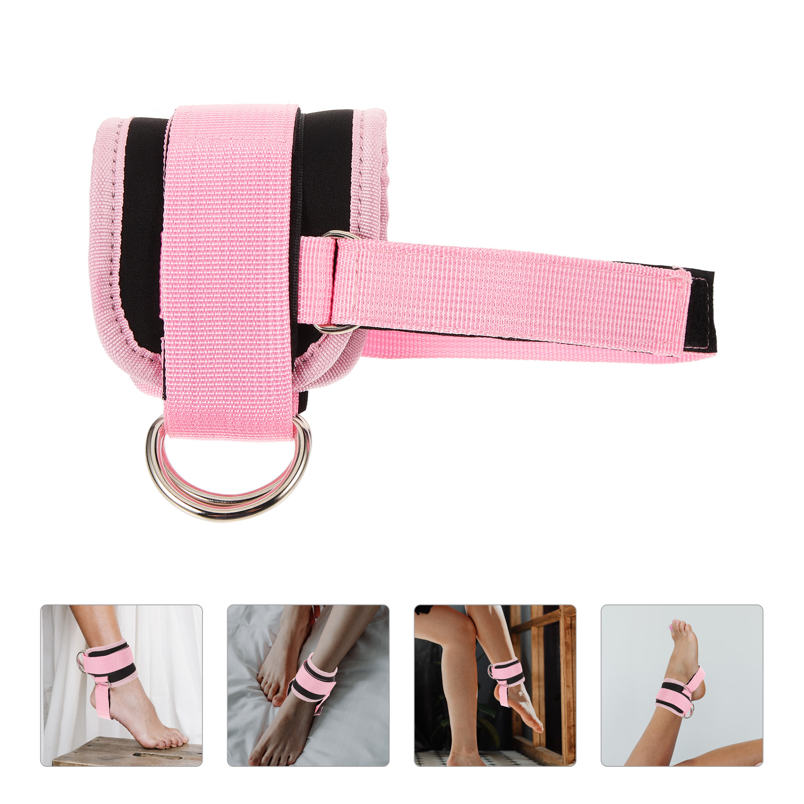 Chafe Ankle Buckle Straps Heel Blister Protection Pink Polyester Fitness