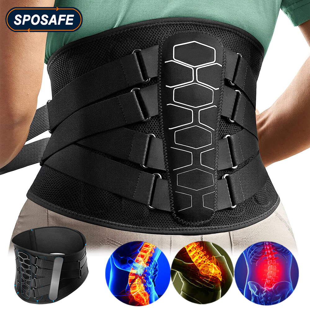 Orthopedic Lumbar Back Belt with Lumbar Pad & Pulley System Breathable Waist Support for Men Women Low Back Pain Relief Sciatica