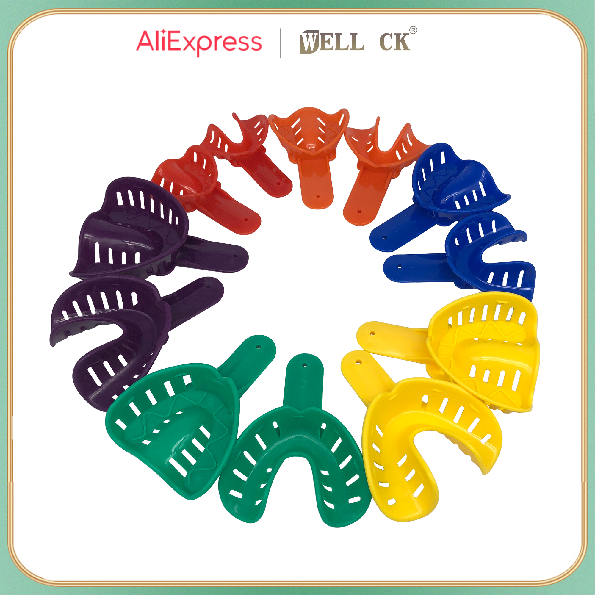 12Pcs/set Disposable Plastic Dental Impression Trays  Adult And Children  Central Supply Materials Teeth Holder Oral Care Tools