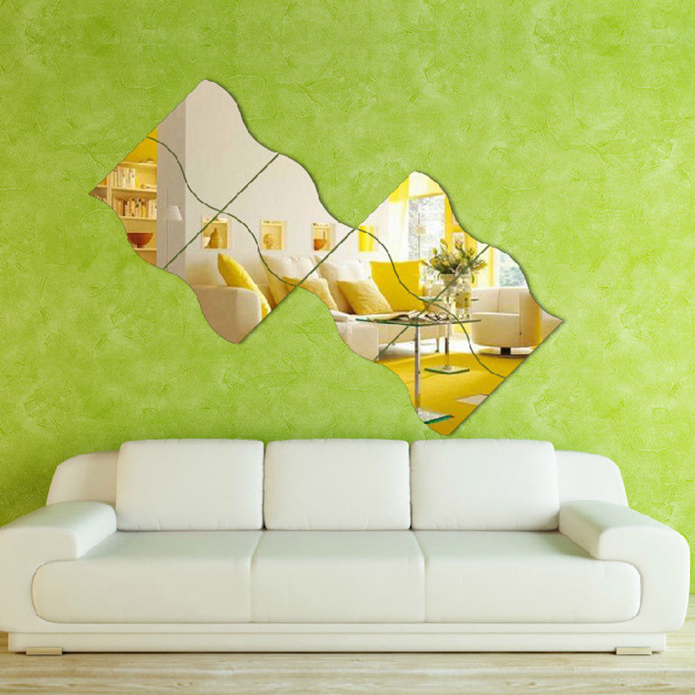 6Pcs Multifunctional Acrylic Wall Decorative Mirror Irregular Mirror Living Room Decoration Salon Mini Sticker Acrylic Mirror